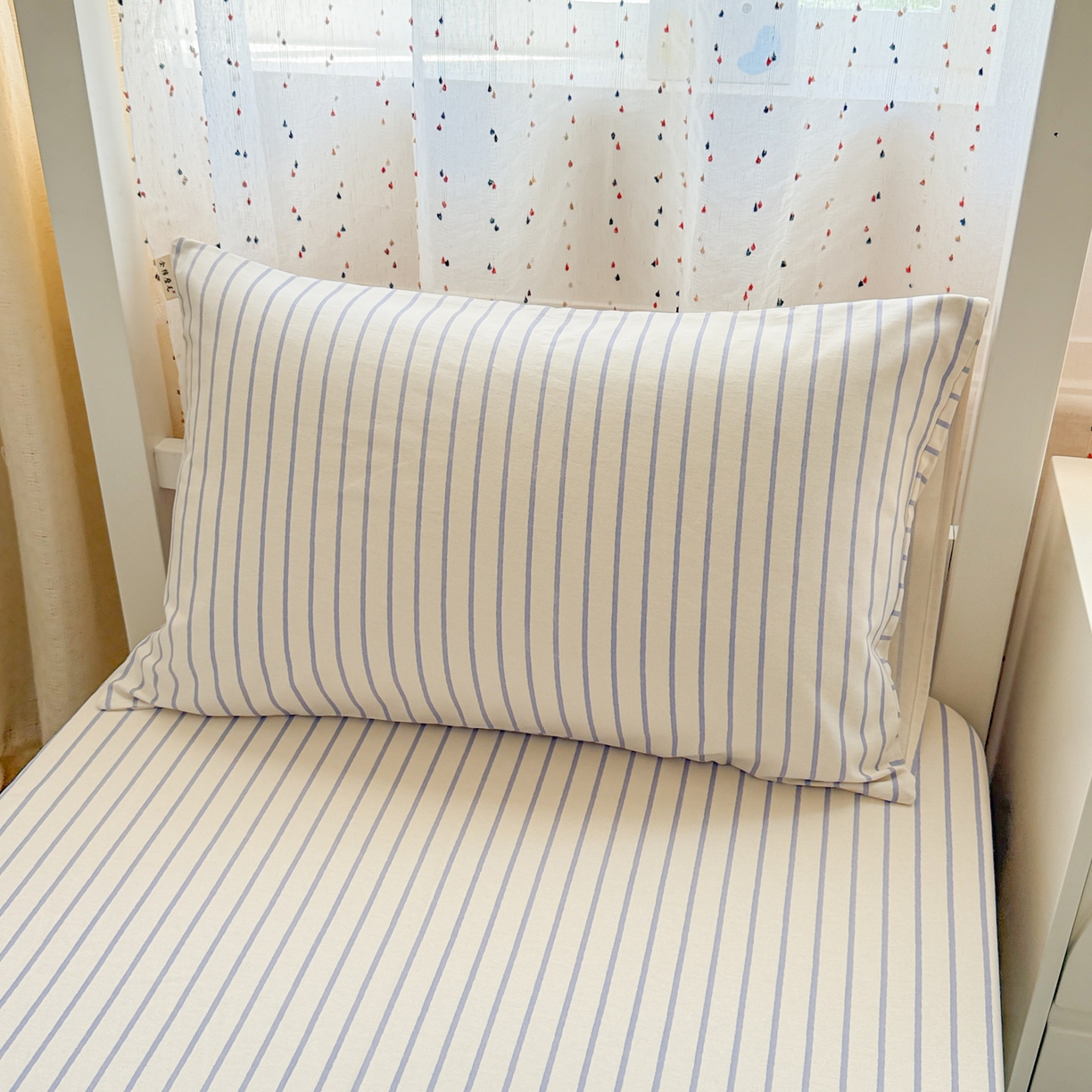 91家纺网 家纺一手货源 找家纺 简宜家居（朝初家纺） 2025新款全棉纯棉磨毛加厚A版学生床笠单品床笠单件单床笠-线素系列 线素-蓝