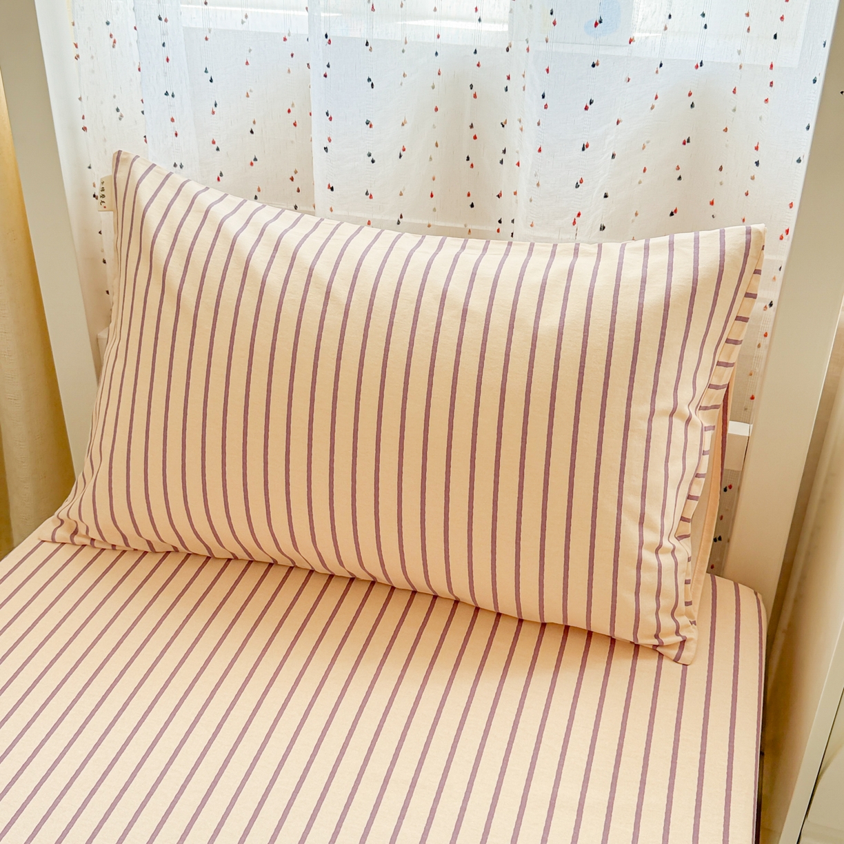 91家纺网 家纺一手货源 找家纺 简宜家居（朝初家纺） 2025新款全棉纯棉磨毛加厚A版学生床笠单品床笠单件单床笠-线素系列 线素-浅紫