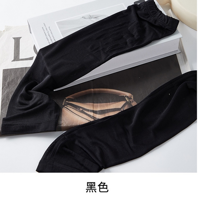 蚕云阁蚕丝家居 2025新款真丝防晒袖 黑色 L