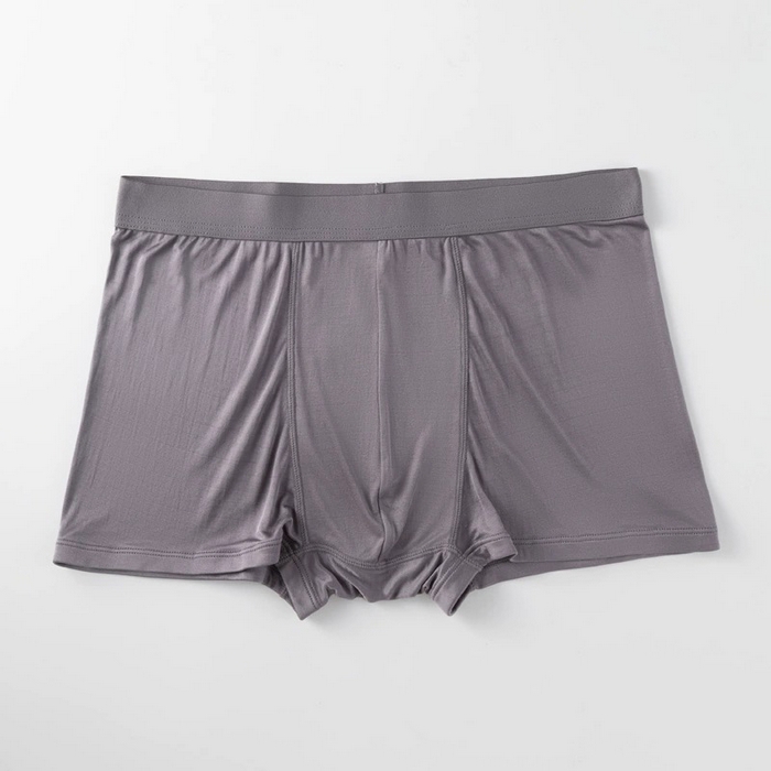 蚕云阁蚕丝家居 2025新款男士纯色真丝平角内裤 深灰