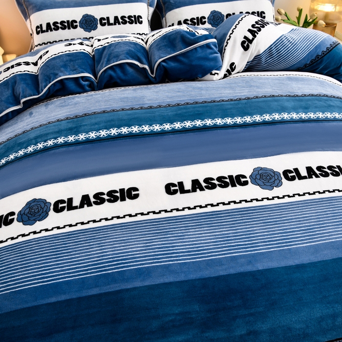 91家纺网 家纺一手货源 找家纺 新8.5-9.5斤法莱绒四件套珊瑚牛奶金貂绒四件套床裙 夏兰