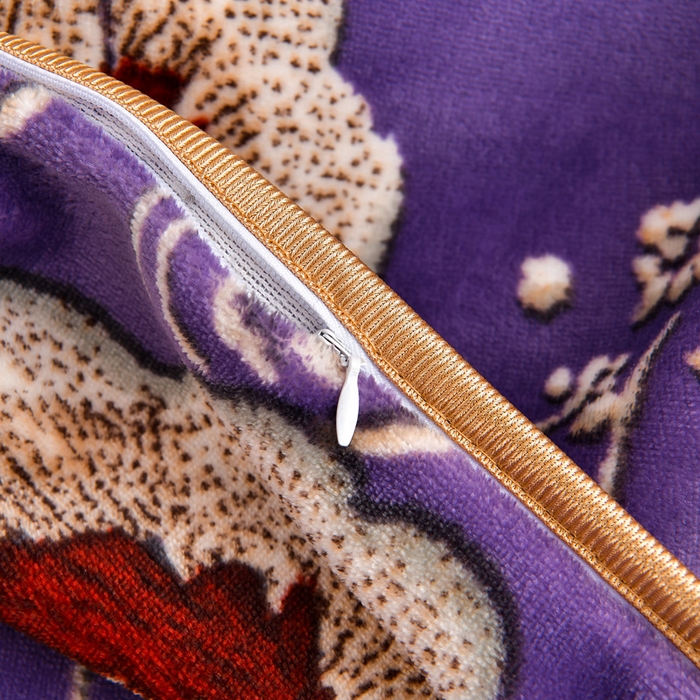 91家纺网 家纺一手货源 找家纺 新8.5-9.5斤法莱绒四件套珊瑚牛奶金貂绒四件套床裙 幸福花开