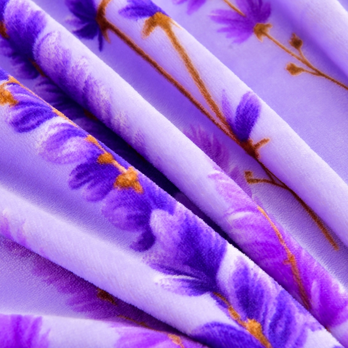 91家纺网 家纺一手货源 找家纺 新8.5-9.5斤法莱绒四件套珊瑚牛奶金貂绒四件套床裙 薰衣草