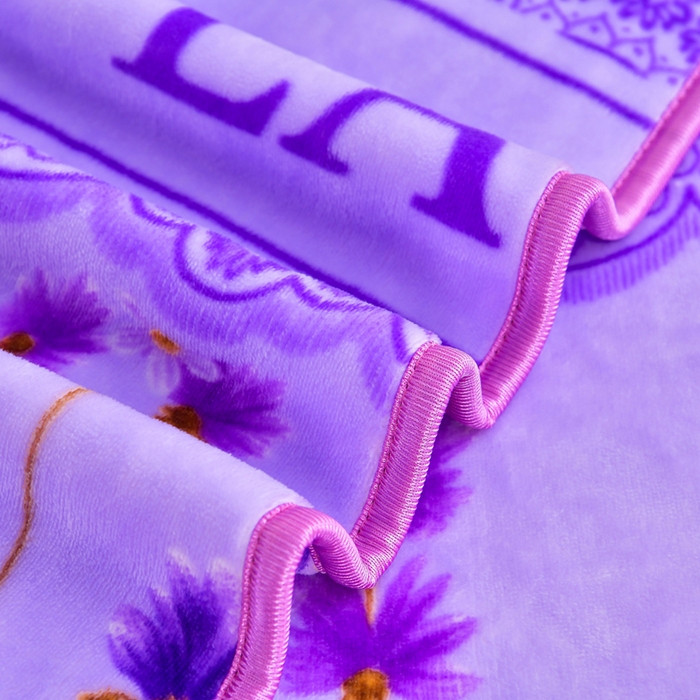 91家纺网 家纺一手货源 找家纺 新8.5-9.5斤法莱绒四件套珊瑚牛奶金貂绒四件套床裙 薰衣草