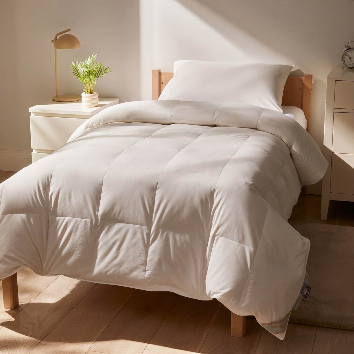 91家纺网 家纺一手货源 找家纺 （总）圣梦莱羽绒家纺 2025新款学生季羽绒被A类可水洗90鸭绒被可裸睡春秋被四季被地暖被