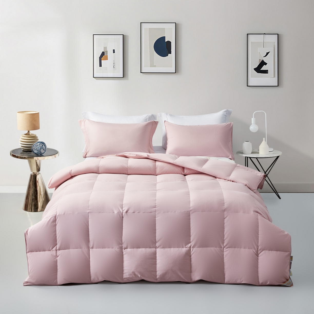 91家纺网 家纺一手货源 找家纺 圣梦莱羽绒家纺 2025新款学生季羽绒被A类可水洗90鸭绒被可裸睡春秋被四季被地暖被 柔丝羽羽绒被（豆沙）