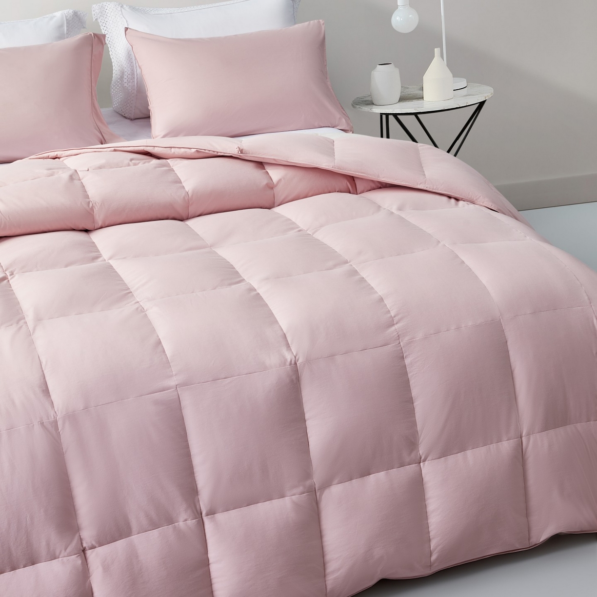 91家纺网 家纺一手货源 找家纺 圣梦莱羽绒家纺 2025新款学生季羽绒被A类可水洗90鸭绒被可裸睡春秋被四季被地暖被 柔丝羽羽绒被（豆沙）