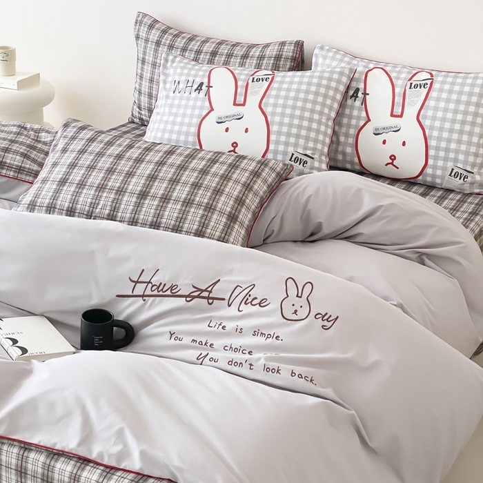 91家纺网 家纺一手货源 找家纺 （总）如一 2025新款A类全棉纯棉色织水洗棉刺绣数码四件套