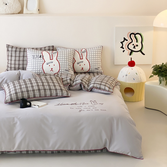 91家纺网 家纺一手货源 找家纺 （总）如一 2025新款A类全棉纯棉色织水洗棉刺绣数码四件套