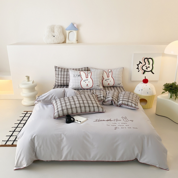 91家纺网 家纺一手货源 找家纺 （总）如一 2025新款A类全棉纯棉色织水洗棉刺绣数码四件套