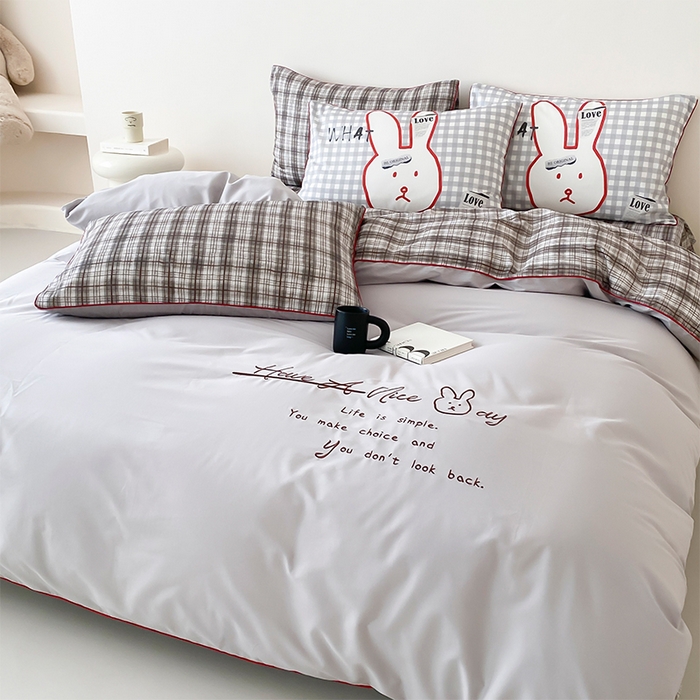 91家纺网 家纺一手货源 找家纺 （总）如一 2025新款A类全棉纯棉色织水洗棉刺绣数码四件套