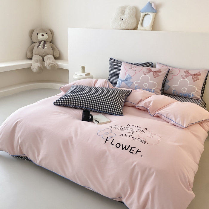 91家纺网 家纺一手货源 找家纺 如一 2025新款A类全棉纯棉色织水洗棉刺绣数码四件套 猫宁