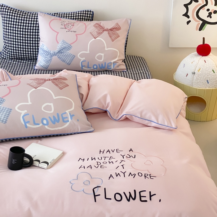 91家纺网 家纺一手货源 找家纺 如一 2025新款A类全棉纯棉色织水洗棉刺绣数码四件套 猫宁