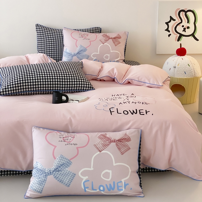 91家纺网 家纺一手货源 找家纺 如一 2025新款A类全棉纯棉色织水洗棉刺绣数码四件套 猫宁