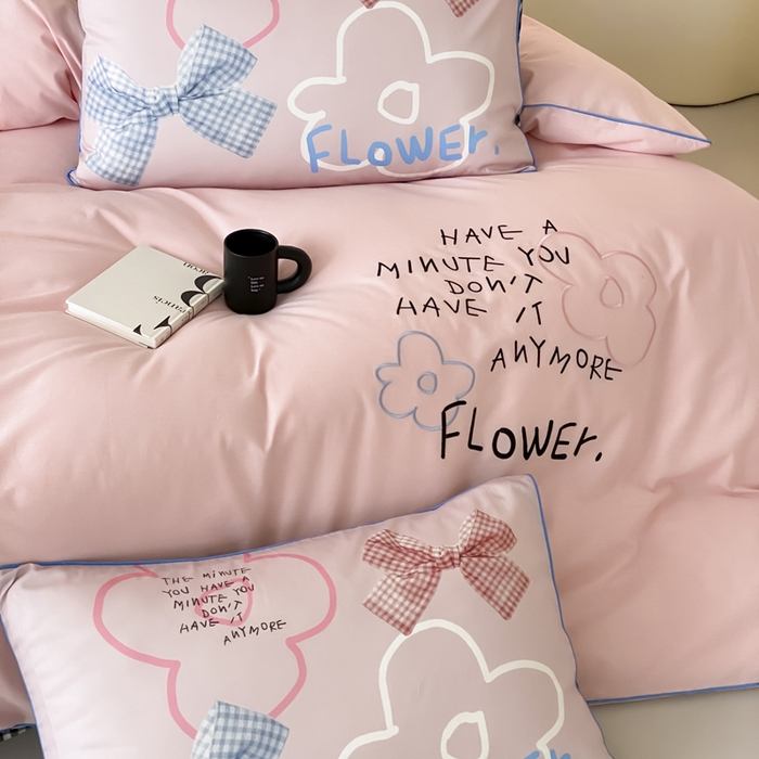 91家纺网 家纺一手货源 找家纺 如一 2025新款A类全棉纯棉色织水洗棉刺绣数码四件套 猫宁