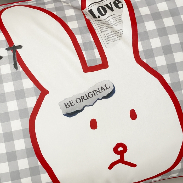 91家纺网 家纺一手货源 找家纺 如一 2025新款A类全棉纯棉色织水洗棉刺绣数码四件套 钱兔