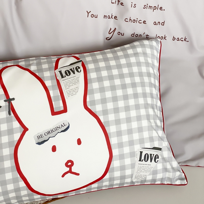 91家纺网 家纺一手货源 找家纺 如一 2025新款A类全棉纯棉色织水洗棉刺绣数码四件套 钱兔