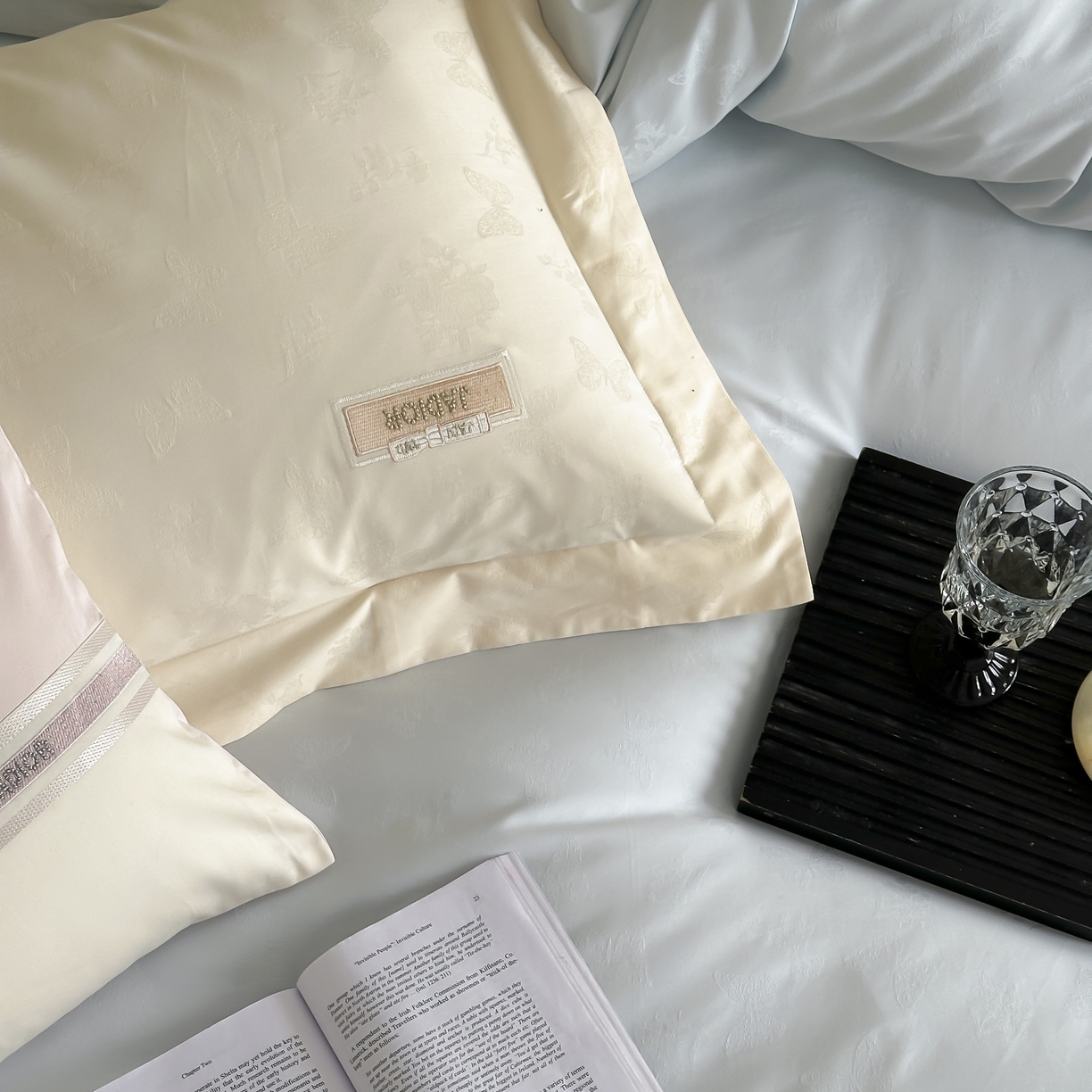 91家纺网 家纺一手货源 找家纺 （总）初拾 2025新款100s全棉小法式提花绣花四件套-舒芙蕾