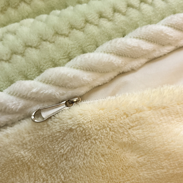 91家纺网 家纺一手货源 找家纺 蓝极人 2025新款成品提花包边牛奶绒四件套 提花-芽绿