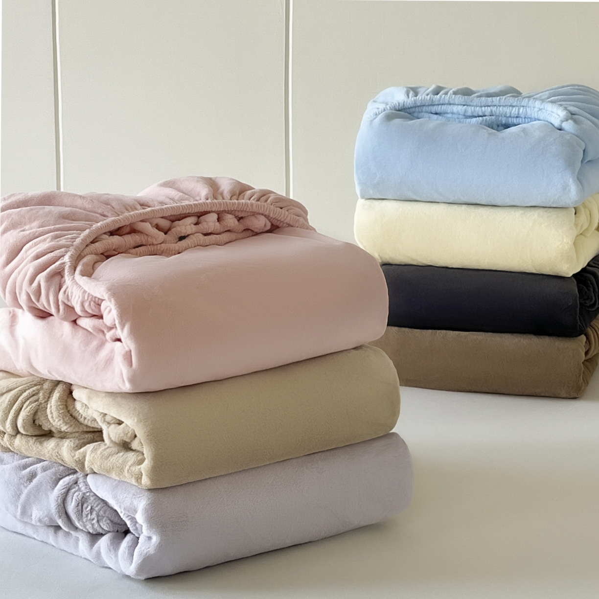 91家纺网 家纺一手货源 找家纺 （总）蓝极人 2025新款200克高克重简约纯色牛奶绒床笠