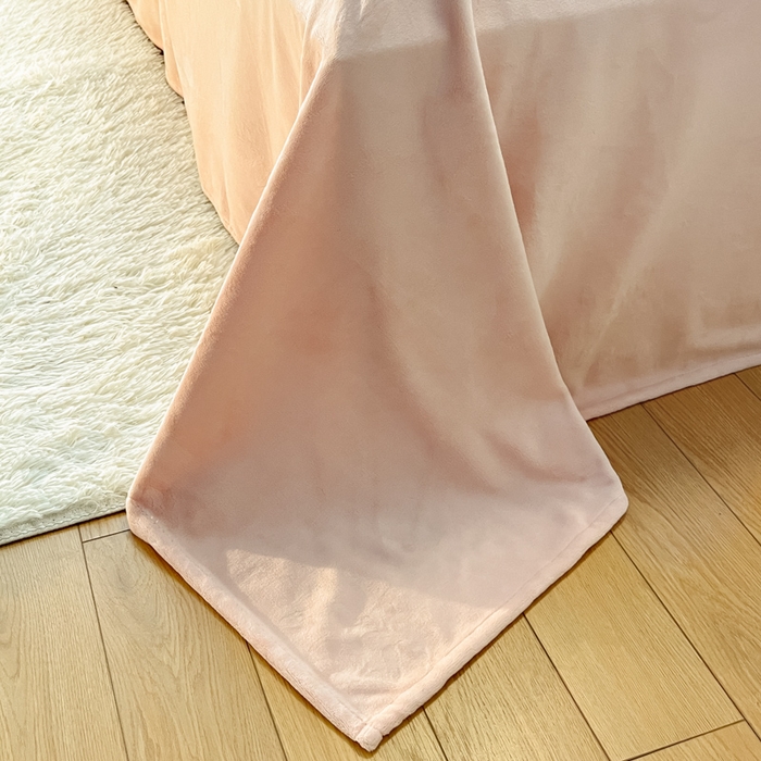 91家纺网 家纺一手货源 找家纺 酱子 2025新款成品提花包边牛奶绒四件套 提花-桃粉