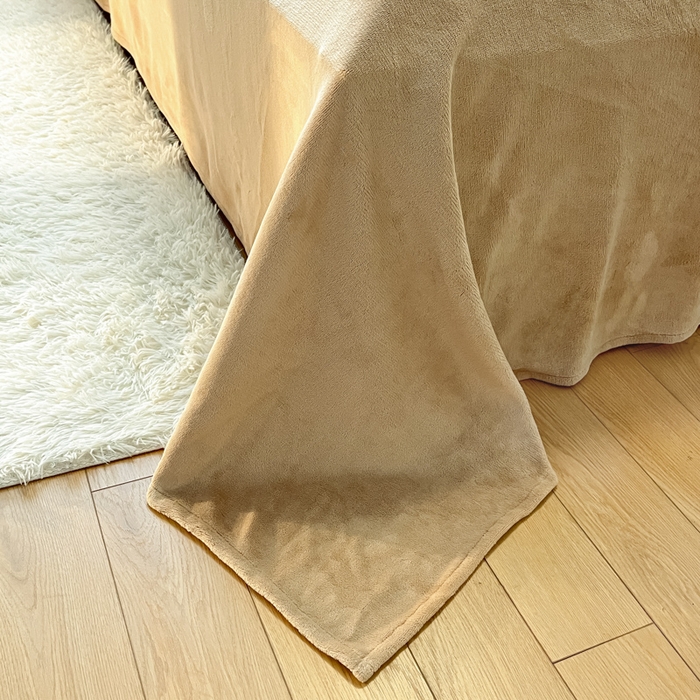 91家纺网 家纺一手货源 找家纺 酱子 2025新款成品提花包边牛奶绒四件套 提花-杏驼