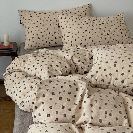 91家纺网 家纺一手货源 找家纺 （总）一比一家纺 2025秋冬新款高克重棉麻原麻复古诧季风原麻四件套-简单款