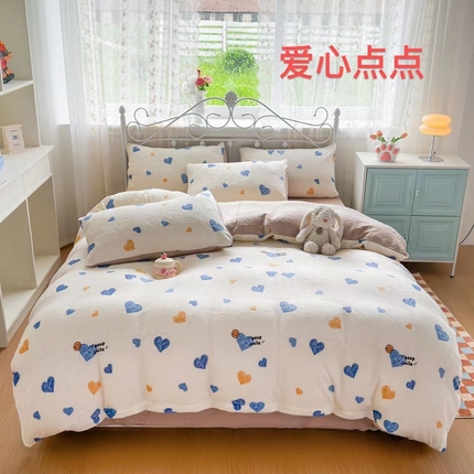 91家纺网 家纺一手货源 找家纺 （总）鸿羽樱（鸿羽樱）家纺 2025新款直播热款小清新牛奶绒四件套