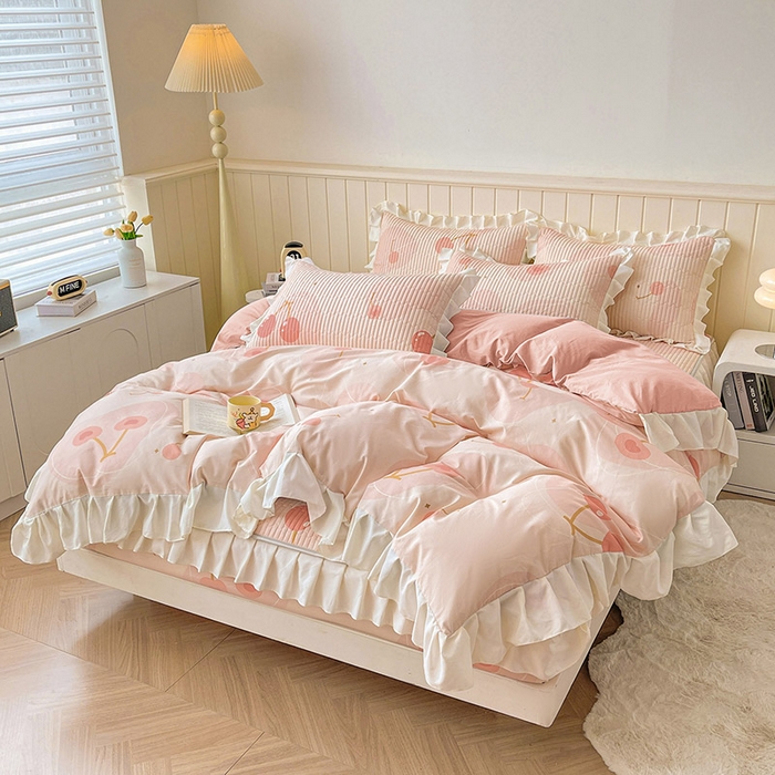 91家纺网 家纺一手货源 找家纺 （总）伊人坊2025新款A类唯美纯棉印花夹棉床笠