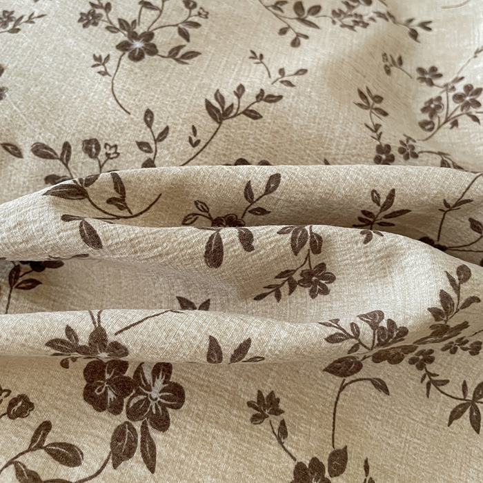 91家纺网 家纺一手货源 找家纺 一比一家纺 2025秋冬新款高克重棉麻原麻复古诧季风原麻四件套-简单款 茶里