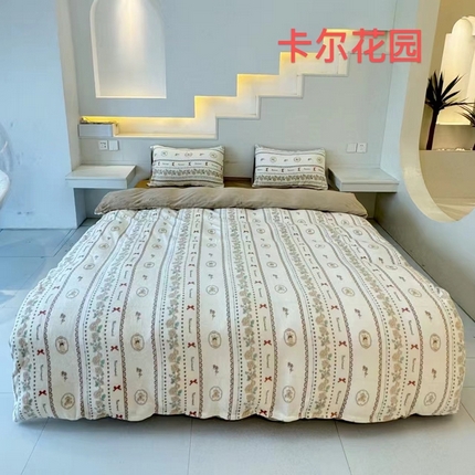 91家纺网 家纺一手货源 找家纺 （总）鸿羽樱（鸿羽樱）家纺 2025新款直播热款小清新牛奶绒四件套