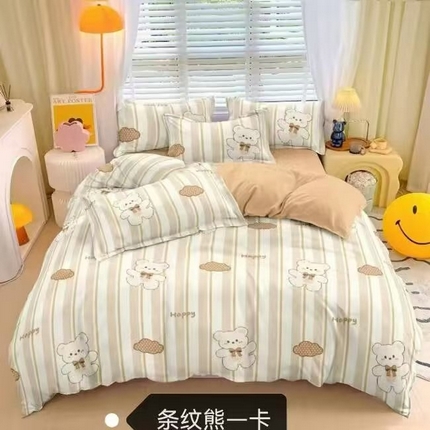 91家纺网 家纺一手货源 找家纺 （总）鸿羽樱（鸿羽樱）家纺 2025新款直播热款小清新牛奶绒四件套