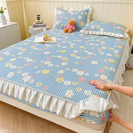 伊人坊2025新款A类唯美纯棉印花夹棉床笠 纯棉+梦中花语