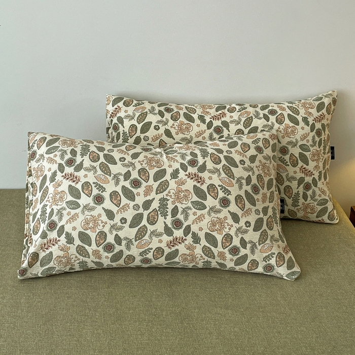 91家纺网 家纺一手货源 找家纺 一比一家纺 2026秋冬新款高克重棉麻原麻复古诧季风原麻四件套-简单款 秘境绿