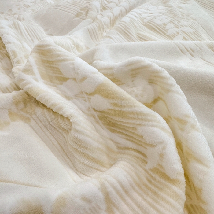 91家纺网 家纺一手货源 找家纺 梦精灵家纺 2025新款高克重加厚雕花牛奶绒四件套 瑞竹