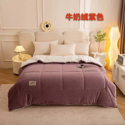 91家纺网 家纺一手货源 找家纺 （总）畅销被业 2025新款纯色加厚保暖雪花绒冬被春秋被被子被芯（跨境）