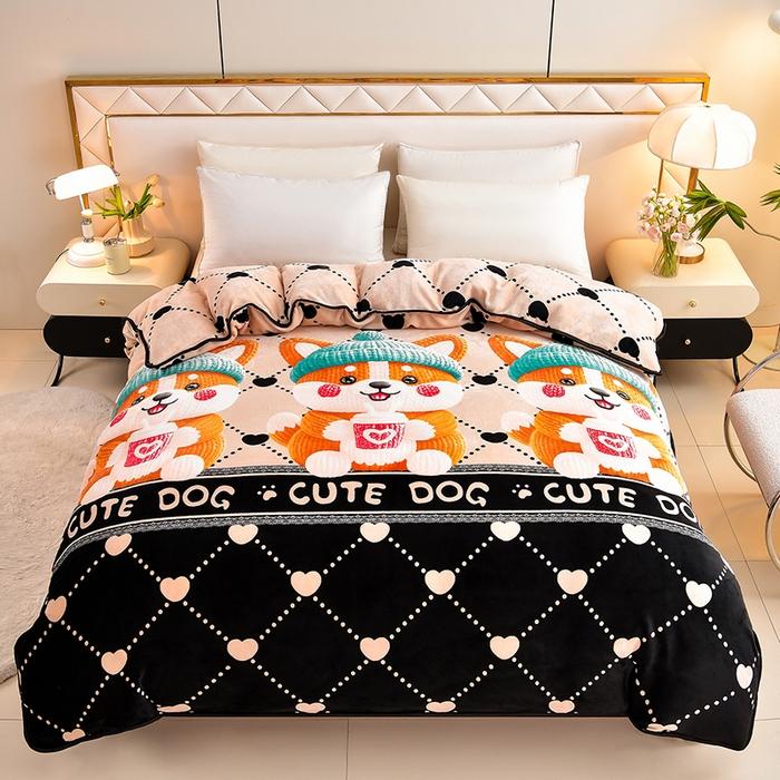 91家纺网 家纺一手货源 找家纺 馨梦缘 2025直播爆款8.5斤牛奶绒四件套加厚保暖床裙金貂绒 旺财