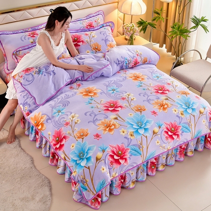 91家纺网 家纺一手货源 找家纺 总 馨梦缘 2025新款牛奶绒四件套法莱绒四件套珊瑚金貂绒四件套小包边四件套