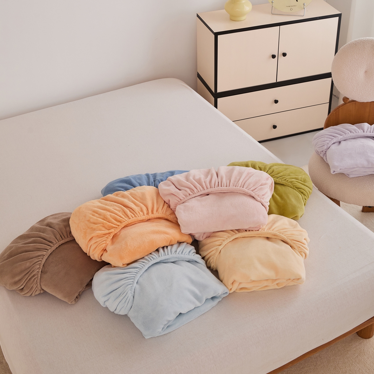 曼町家居 2025新款高克重柔软牛奶绒床笠单床笠床笠单件 组合图仅供展示