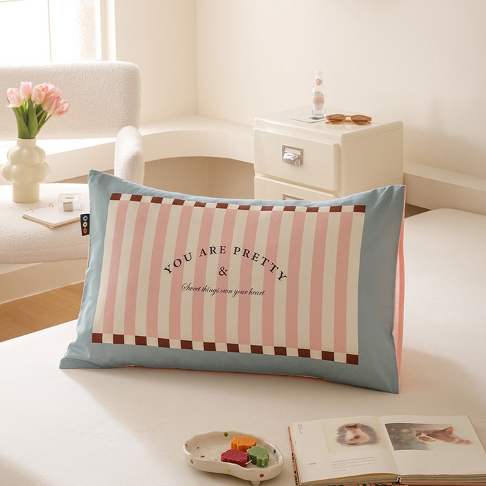 91家纺网 家纺一手货源 找家纺 （总）RYB红黄兰 2025新款ins慵懒风撞色系全棉四件套学生季宿舍床纯棉三件套