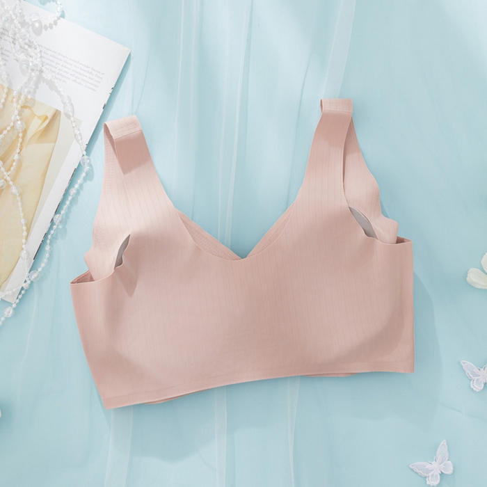 91家纺网 家纺一手货源 找家纺 蚕云阁蚕丝家居 2025新款光面前扣文胸 粉色