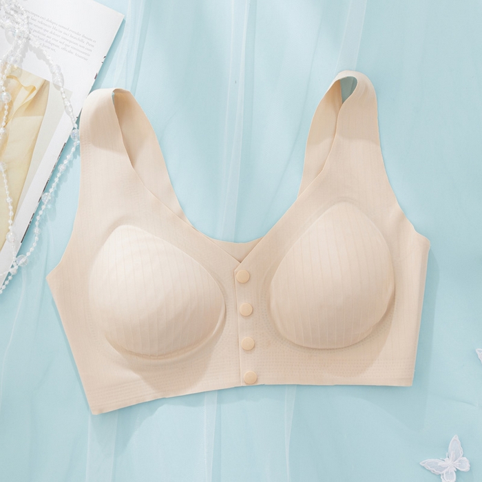 蚕云阁蚕丝家居 2025新款光面前扣文胸 肤色