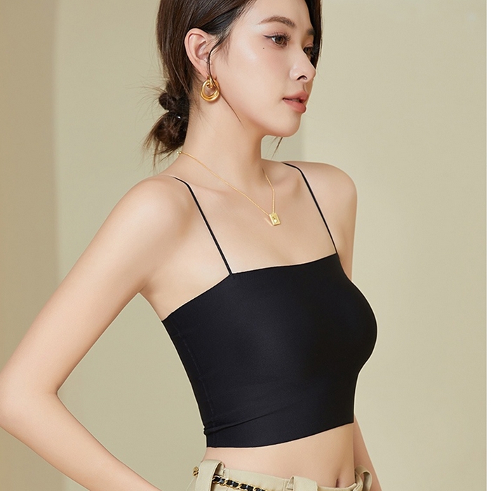 91家纺网 家纺一手货源 找家纺 蚕云阁蚕丝家居 2025新款吊带裹胸 黑色