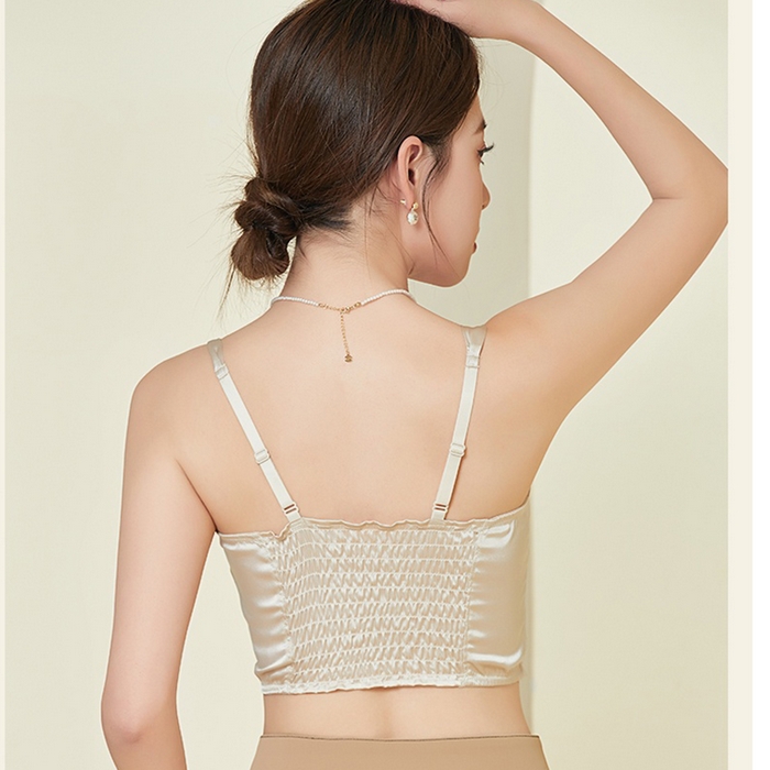 91家纺网 家纺一手货源 找家纺 蚕云阁蚕丝家居 2025新款真丝裹胸 香槟色