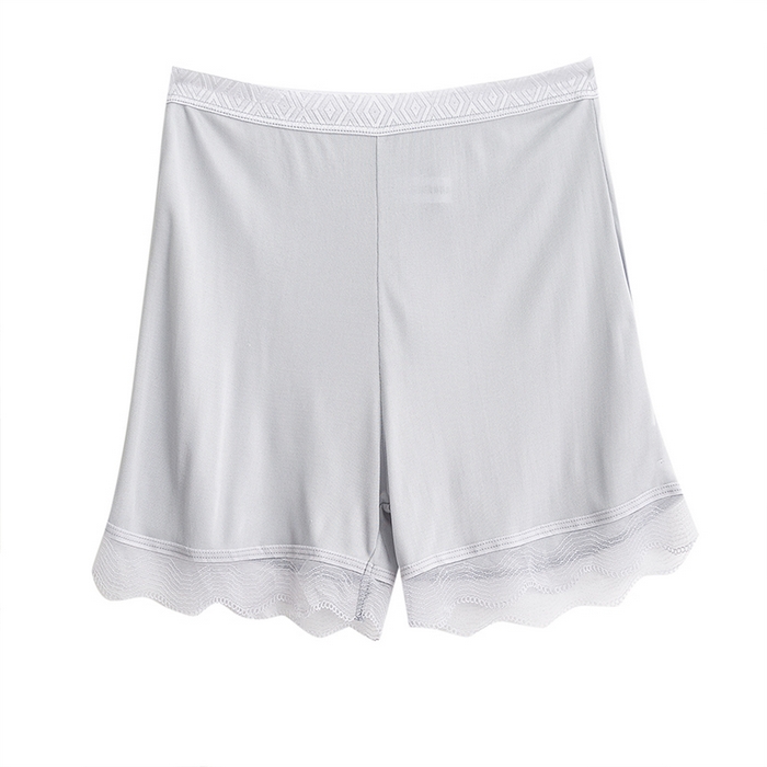 91家纺网 家纺一手货源 找家纺 蚕云阁蚕丝家居 2025新款蕾丝花边真丝打底裤 灰色