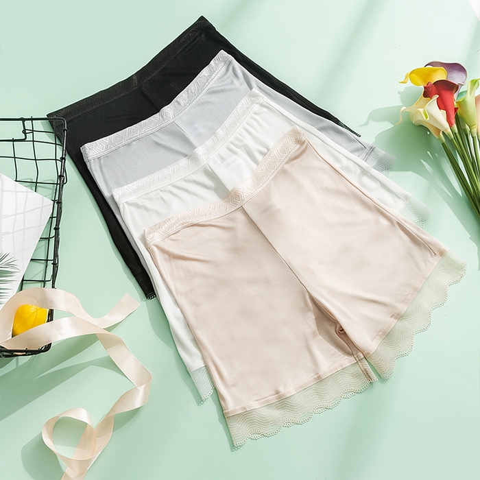 91家纺网 家纺一手货源 找家纺 蚕云阁蚕丝家居 2025新款蕾丝花边真丝打底裤 组合图