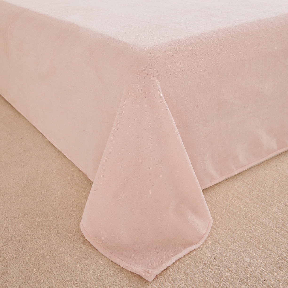 91家纺网 家纺一手货源 找家纺 曼町家居 2025新款高克重牛奶绒床单单床单床单单件 蜜桃粉