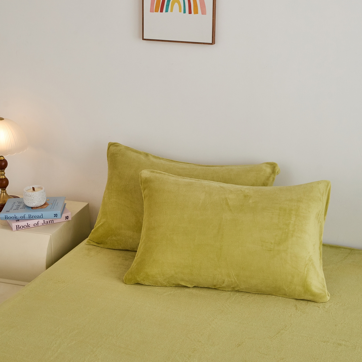 91家纺网 家纺一手货源 找家纺 曼町家居 2025新款高克重牛奶绒床单单床单床单单件 抹茶绿