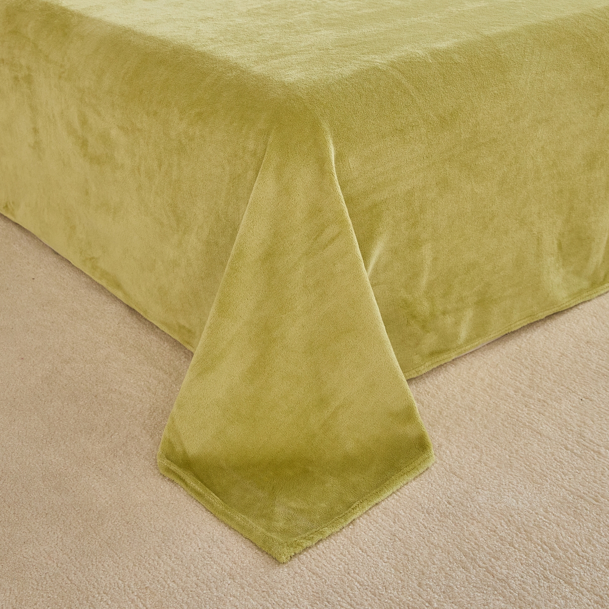 91家纺网 家纺一手货源 找家纺 曼町家居 2025新款高克重牛奶绒床单单床单床单单件 抹茶绿