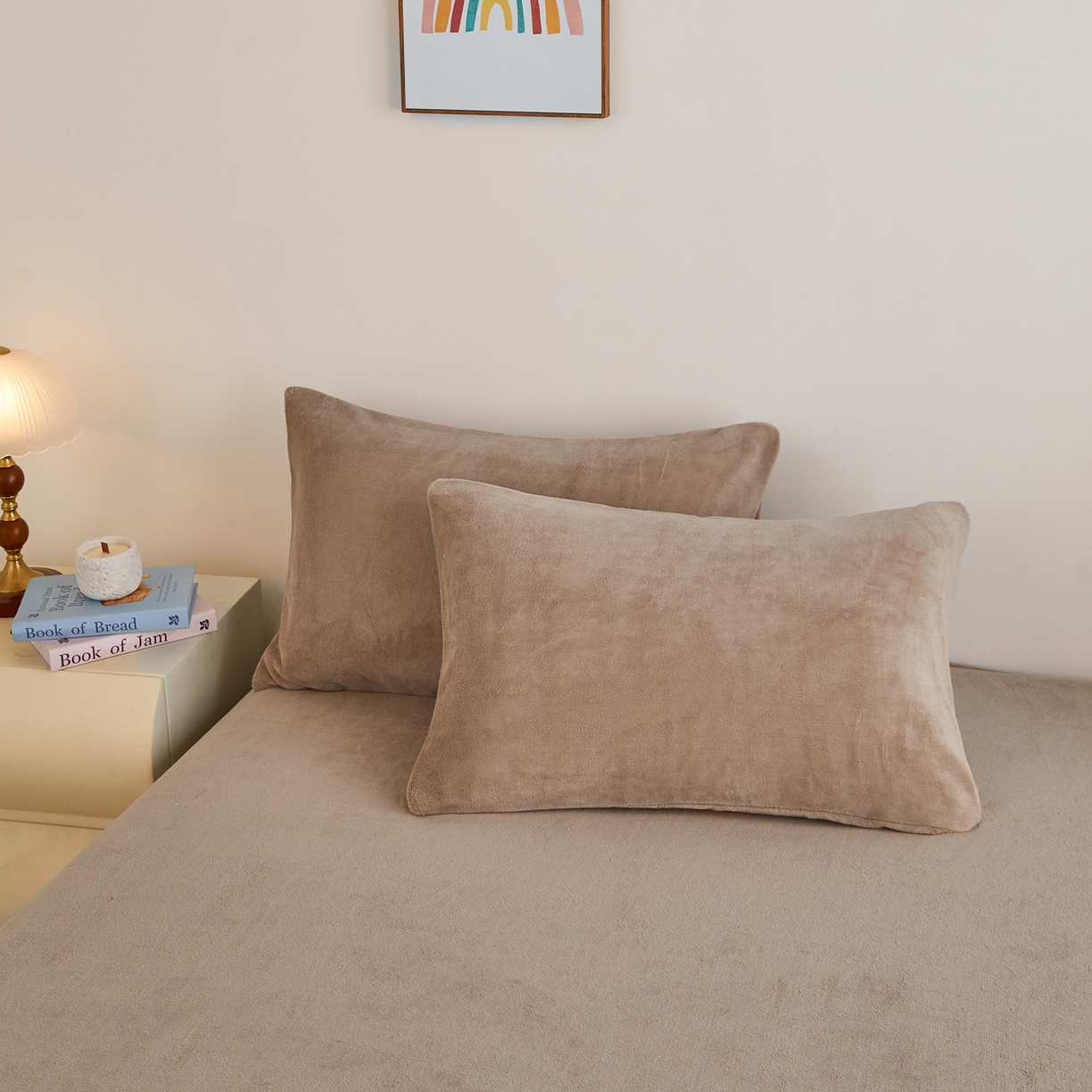 91家纺网 家纺一手货源 找家纺 曼町家居 2025新款高克重牛奶绒床单单床单床单单件 奶茶咖